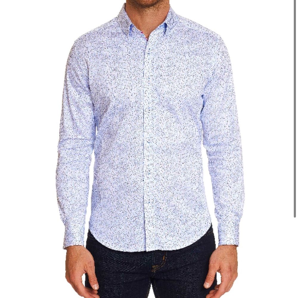ROBERT GRAHAM ‘BECAN” TWO TONE DOT PRINT LONG SLEEVE SHIRT